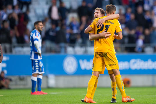 Sirius Robert Åhman Persson och Jesper Arvidsson  jublar