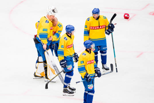 The Swedish players goalkeeper Martin Frändesjö and