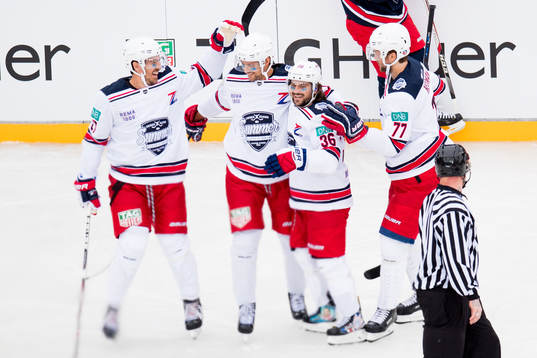 Mats Zuccarello of Team Zucca celebrates the 2-0 goal with
