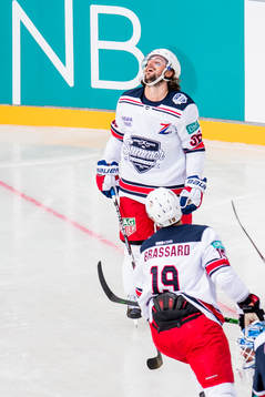 Mats Zuccarello of Team Zucca celebrates a goal