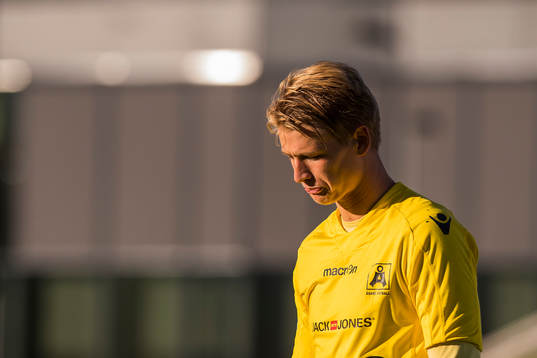 Goalkeeper Borger Thomas of Åsane looks dejected