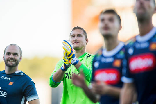 Goalkeeper Iven Austbø of Viking celebrates
