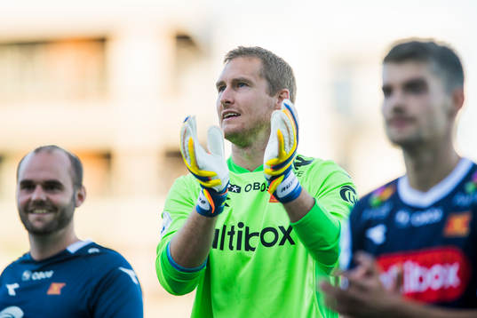Goalkeeper Iven Austbø of Viking celebrates