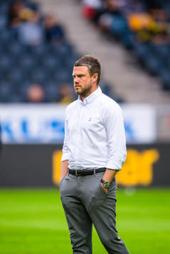 Elfsborgs manager Jimmy Thelin före fotbollsmatchen i