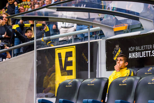 s Nicolas Stefanelli före fotbollsmatchen i Allsvenskan