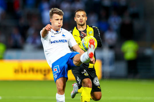 Norrköpings Simon Skrabb och Hammarbys Vladimir Rodic
