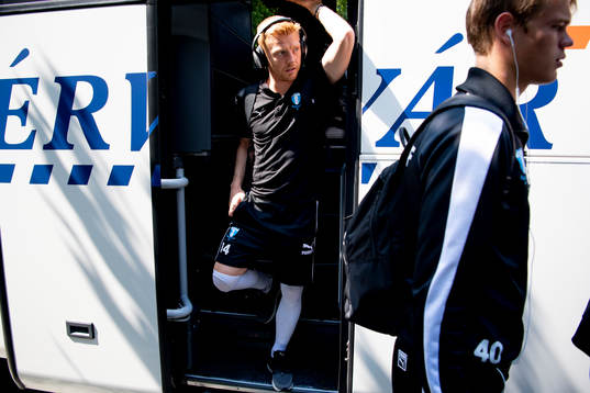 Anders Christiansen of Malmö FF arrives at the hotel