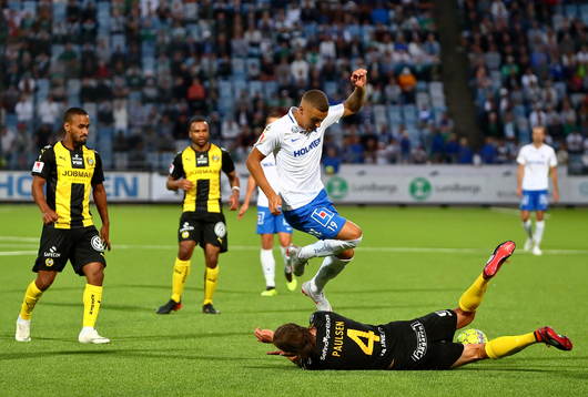 Norrköpings Jordan Larsson och Hammarbys Björn Paulsen