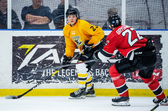 Panterns Oliver Larsen mot Malmö Redhawks Lars Bryggman
