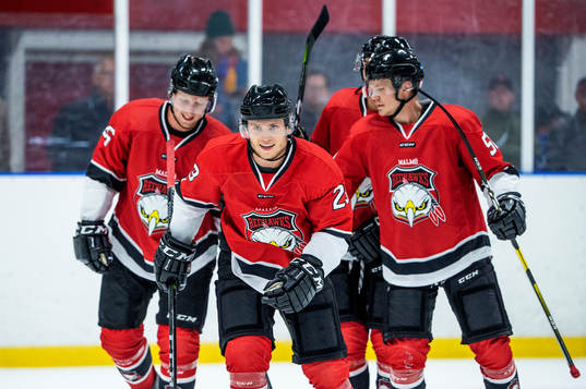 Malmö Redhawks Christoffer Forsberg jublar med