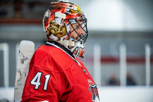 Malmö Redhawks målvakt Cristopher Nihlstorp  innan