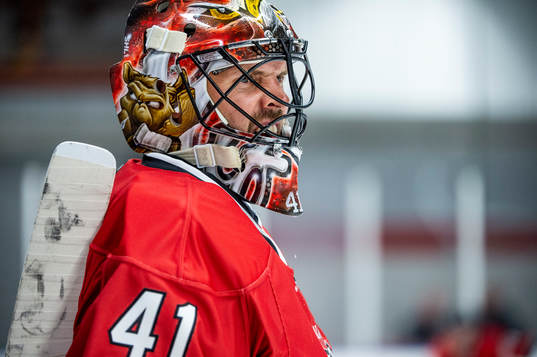 Malmö Redhawks målvakt Cristopher Nihlstorp  innan