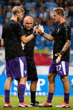 goalkeeper Fredrik Andersson, goalkeeper coach Jonnie Fedel