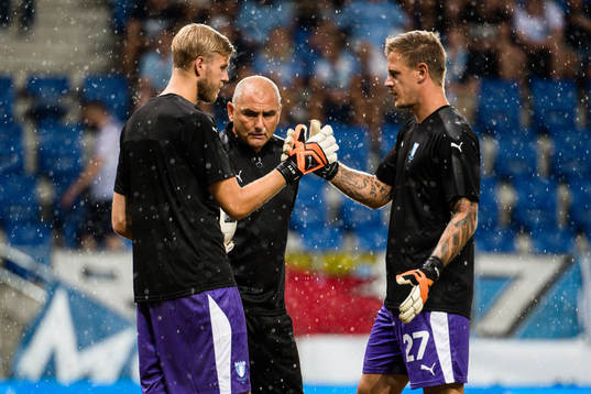 goalkeeper Fredrik Andersson, goalkeeper coach Jonnie Fedel