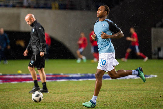 Carlos Strandberg of Malmö FF prior the UEFA Champions