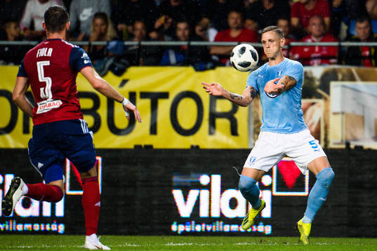 Attila Fiola of Vidi and Sören Rieks  of Malmö FF