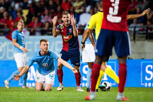 Anders Christiansen of Malmö FF reacts