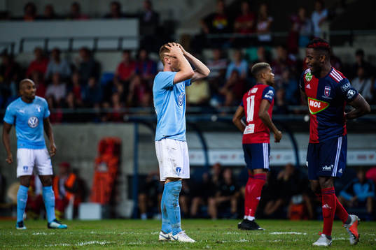 Anders Christiansen of Malmö FF looks dejected