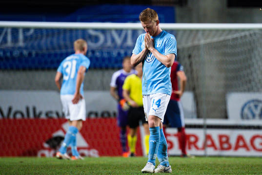 Anders Christiansen of Malmö FF looks dejected