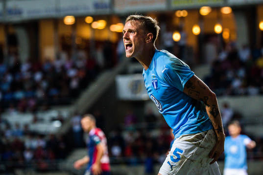 Sören Rieks of Malmö FF reacts