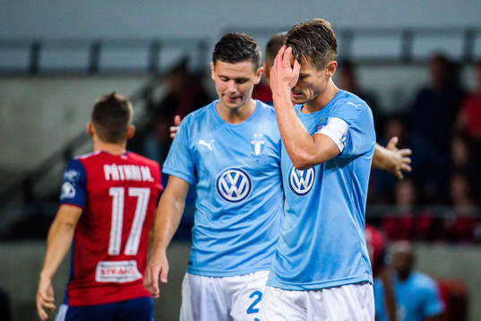 Marcus Antonsson and Markus Rosenberg of Malmö FF looks