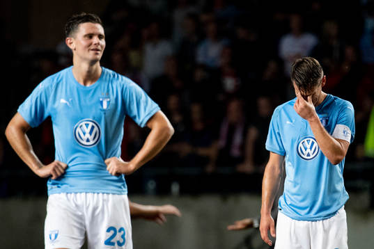 Marcus Antonsson and Markus Rosenberg of Malmö FF looks