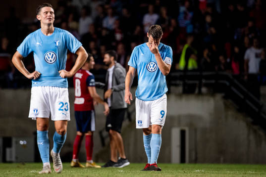 Marcus Antonsson and Markus Rosenberg of Malmö FF looks