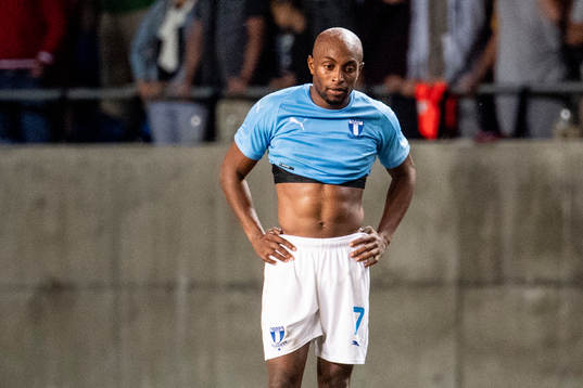 Fouad Bachirou of Malmö FF looks dejected