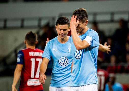 Marcus Antonsson and Markus Rosenberg of Malmö FF looks