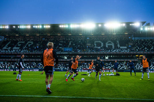 Players of Rosenborg prior the Europa League qualification