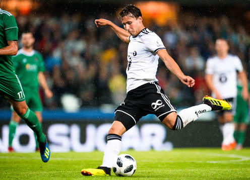 Anders Trondsen of Rosenborg scores the 3-0 goal in the
