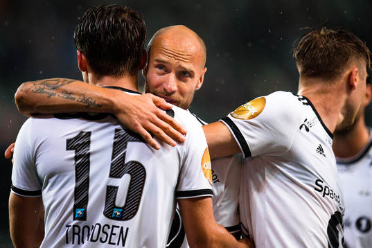 Tore Reginiussen and Anders Trondsen of Rosenborg