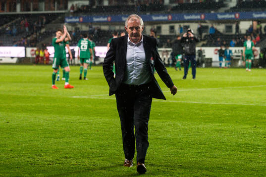 John Caulfield, head coach of Cork City,  looks dejected