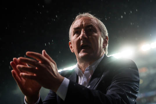 John Caulfield, head coach of Cork City,  looks dejected