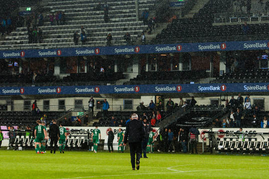 John Caulfield, head coach of Cork City,  looks dejected