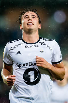 Anders Trondsen of Rosenborg celebrates the 3-0 goal in the