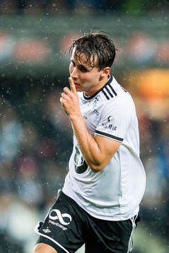 Anders Trondsen of Rosenborg celebrates the 3-0 goal in the