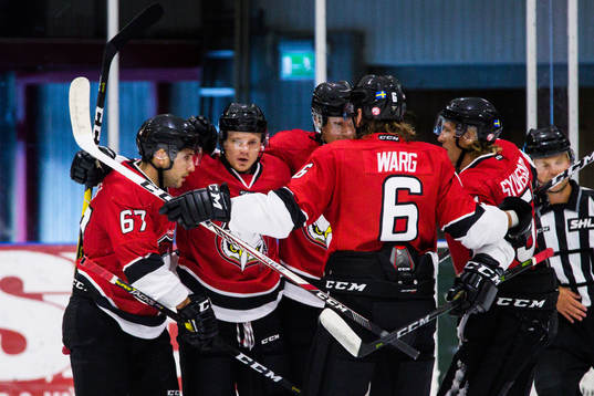 Malmö Redhawks spelare jublar
