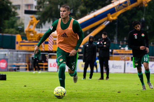 Dalkurds Eero Markkanen innan fotbollsmatchen i Allsvenskan