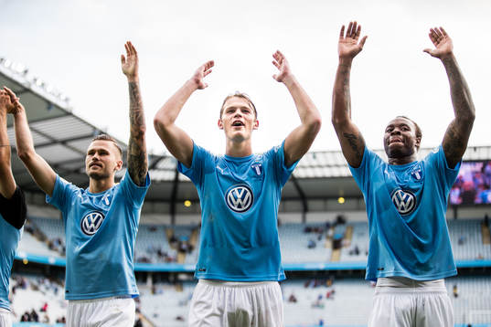 Malmö FFs Arnór Ingvi Traustason, Hugo Andersson och