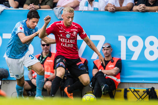 Malmö FFs Samuel Adrian och Trelleborgs Johan Brannefalk