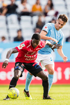 Trelleborgs Kofi Sarkodie och Malmö FFs Andreas Vindheim