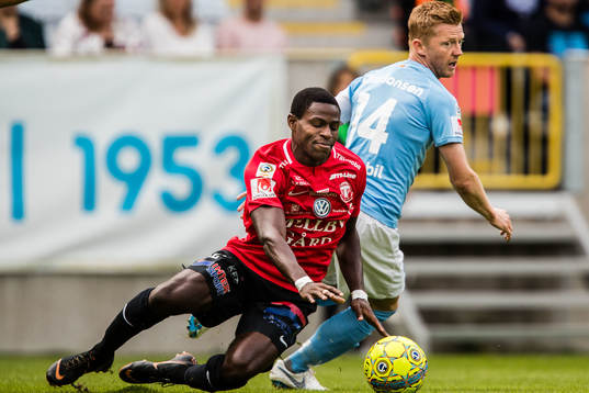 Trelleborgs Kofi Sarkodie och Malmö FFs Anders Christiansen