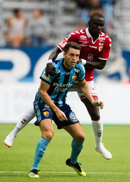 Kalmars Papa Alioune Diouf och Djurgårdens Kerim Mrabti