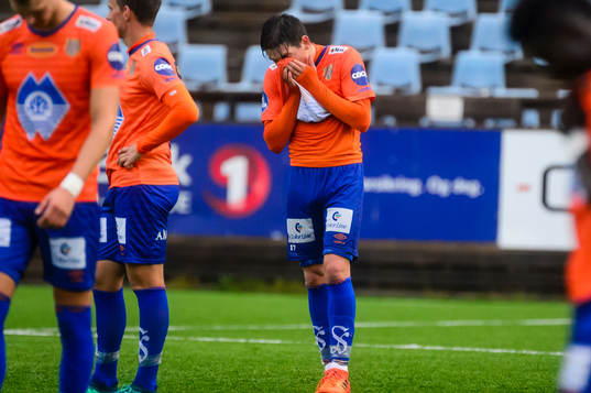 Sondre Fet of Aalesund looks dejected