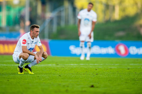 Fredrik Aursnes of Molde looks dejected