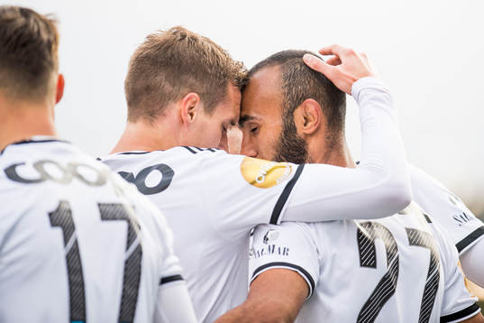 Anders Konradsen and Issam Jebali of Rosenborg celebrate