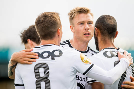 Alexander Søderlund of Rosenborg celebrates with his