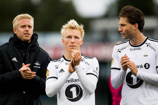 Goalkeeper Arild Østbø, Birger Meling and Marius Lundemo