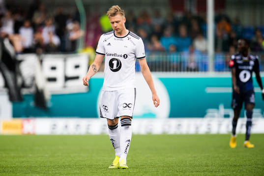 Alexander Søderlund of Rosenborg looks dejected